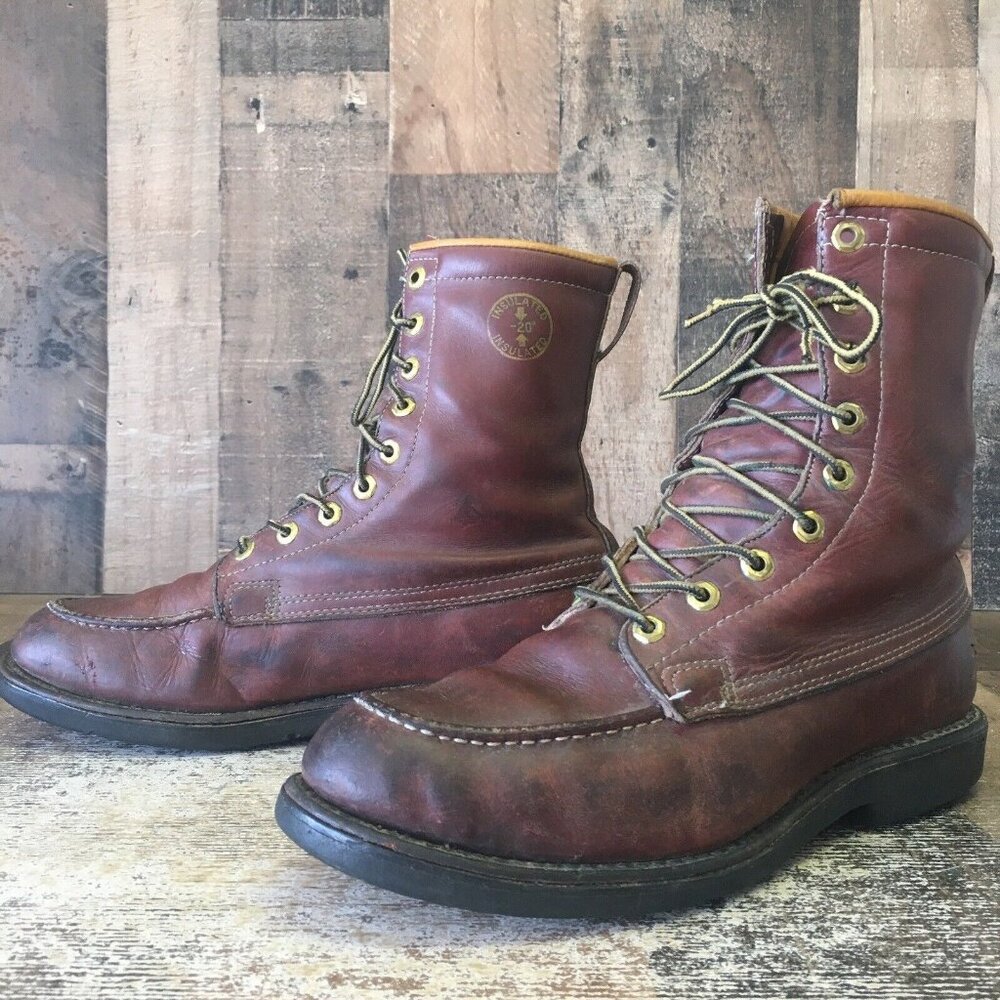 HERMAN SURVIVOR Brown Vintage Steel Toe Insulated Work Boots Mens 9
